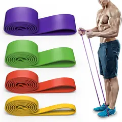 FITNESS - Bandas Elásticas Ultra Resistencia X4 Niveles Ejercicio