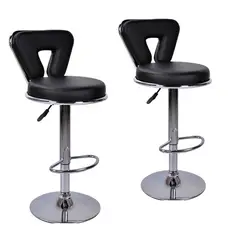 MOBLIHOUSE - Set X2 Silla Barra Espaldar En U Negra