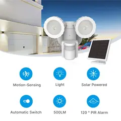 TECNOHOGAR JS - Reflector Solar Articulado Sensor Ajustable 120° Luz Blanca