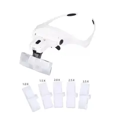 GENERICO - Gafas Lupa Diadema Luz Led + 5 Lentes Aumento + Corre