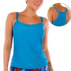 PRAIE - Top de Vestido de Baño 1721A Azul Blusa Clásica