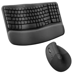 LOGITECH - Combo Ergonómico Teclado Wave Keys Mouse Lift Zurdo