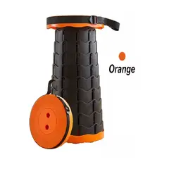 GENERICO - Taburete Silla Plegable Telescópico Plástico Portátil Color Naranja