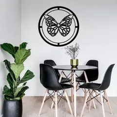 GENERICO - Cuadro Circular Silueta Mariposa MDF corte laser