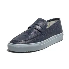 VIOLA - Tenis en Cuero Italiano Azul Basilio