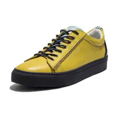 VIOLA - Tenis en Cuero Argentino Amarillo Buchem Taches