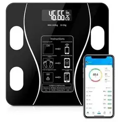 GENERICO - Bascula Balanza Pesa Digital Bluetooth Color Negro