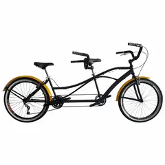 SFORZO - Bicicleta Doble Rin 26 Tandem Monoplato Negro amarillo