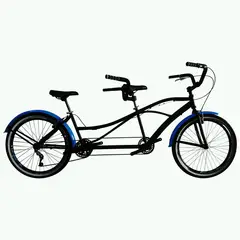 SFORZO - Bicicleta Doble Rin 26 Tandem Monoplato Negro azul