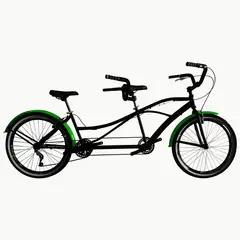 SFORZO - Bicicleta Doble Rin 26 Tandem Monoplato Negro verde