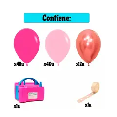 GENERICO - Decoracion Globos Arco Inflador Boda Cumpleaños Y Grado Color Rosa