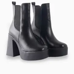 CALZADO ADRENALINA - Botín negro con tacón plataforma london