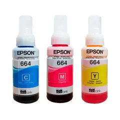EPSON - Tinta 664 para impresoras l210 l355 l365 l555 l575 kitX3 colores
