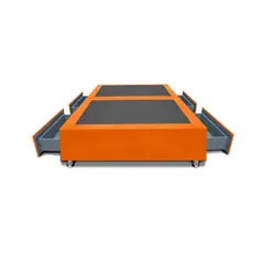 MAGIC CLASS - BASE CAMA DIVIDIDA CON 4 CAJONES LATERALES 120x190 ECOCUERO NARANJA