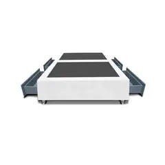 MAGIC CLASS - BASE CAMA DIVIDIDA CON 4 CAJONES LATERALES 120x190 MICROFIBRA BLANCO