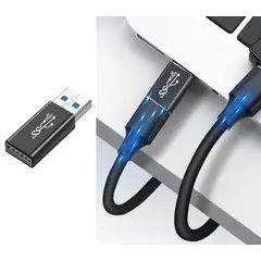 GENERICO - Conector Convertidor Acople Usb 3.0 A Usb Macho Hembra