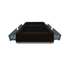 MAGIC CLASS - BASE CAMA DIVIDIDA CON 4 CAJONES LATERALES 140x190 ECOCUERO CAFÉ.
