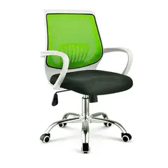 MOBLIHOUSE - Silla Secretarial Superior Blanca Verde