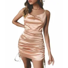 BAPU - Vestido corto de tiras ambos lados recogidos