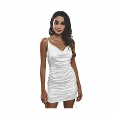 BAPU - Vestido corto de tiras ambos lados recogidos