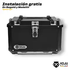 KOJU - Maletero en aluminio para moto-47L NEGRO con accesorios