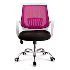MOBLIHOUSE - Silla Secretarial Superior Blanca Fucsia