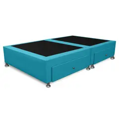 MAGIC CLASS - BASE CAMA DIVIDIDA CON 4 CAJONES LATERALES 160x190 MICROFIBRA AZUL.