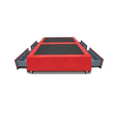 MAGIC CLASS - BASE CAMA DIVIDIDA CON 4 CAJONES LATERALES 160x190 ECOCUERO ROJO.