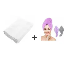 GENERICO - Toalla Hotelera Cuerpo 100 Algodon Y Toalla Turbante Cabello