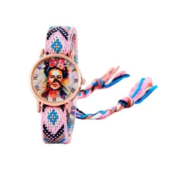 DAYOSHOP - Reloj Frida Color Tejido Hilo Artesanal Mujer Dama Estuche