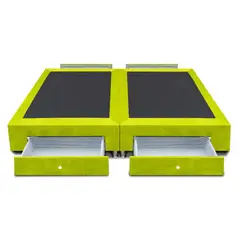 MAGIC CLASS - BASE CAMA DIVIDIDA CON 4 CAJONES LATERALES 200x200 ECOCUERO VERDE