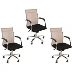 MOBLIHOUSE - Set X3 Silla Secretarial Premium Beige