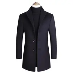 UBMD - Chaqueta Abrigo Largo Hombre Casual SA837 Azul