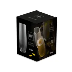CRISTAR - Set Live Vaso Champaña Stemless X 4 Unidades