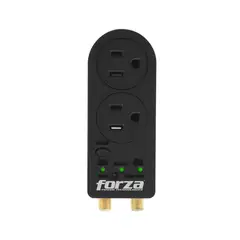 FORZA - Protector Voltaje FVP-0200C ZION 2Tomas Coaxial 350°