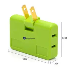 XIONG CHENG - Adaptador Multitoma 3 Enchufes Giratorio 180°