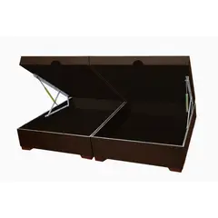 MAGIC CLASS - BASE CAMA BAÚL HIDRÁULICA DIVIDIDA 160x190 ECOCUERO CAFÉ