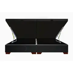 MAGIC CLASS - BASE CAMA BAÚL HIDRÁULICA DIVIDIDA 160x190 ECOCUERO NEGRO