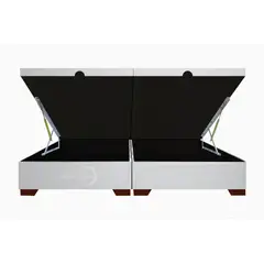 MAGIC CLASS - BASE CAMA BAÚL HIDRÁULICA DIVIDIDA 160x190 MICROFIBRA BLANCO