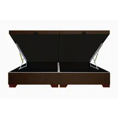 MAGIC CLASS - BASE CAMA BAÚL HIDRÁULICA DIVIDIDA 200x200 ECOCUERO CAFÉ