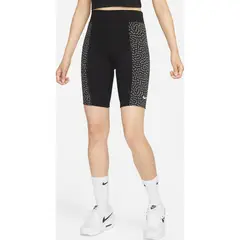 NIKE - Licra Mujer Sports Shine Midrrise Bike Sohrt - Negro