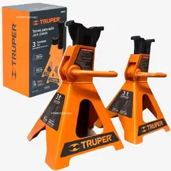 TRUPER - Juego De Torres Bloqueo Soporte 3 Ton Autos 2 Piezas