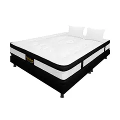 DORMILANDIA - Combo colchón king 200x200 resortado híbrido - base cama dividida - almohadas