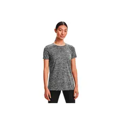 UNDER ARMOUR - Camiseta Mujer TECH SSC - TWIST-BLK Negro