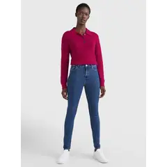 TOMMY HILFIGER - Jeans Harlem Th Flex Superceñidos De Talle Alto Mujer Azul