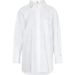 TOMMY HILFIGER - Camisa De Corte Oversize Con Monogramas Blanco