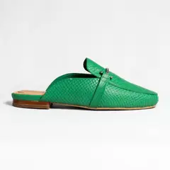 PRESTIGIO - Zueco Cuero Verde