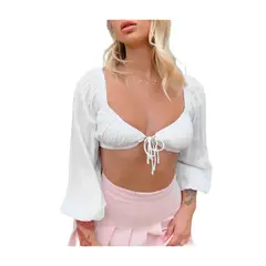 BAPU - Crop top con manga larga