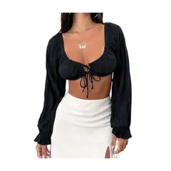 BAPU - Crop top con manga larga