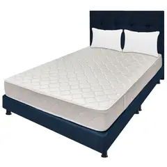 DORMILANDIA - Combo colchón queen 160x190 espumado multisleep azul base cama dividida cabecero almohadas